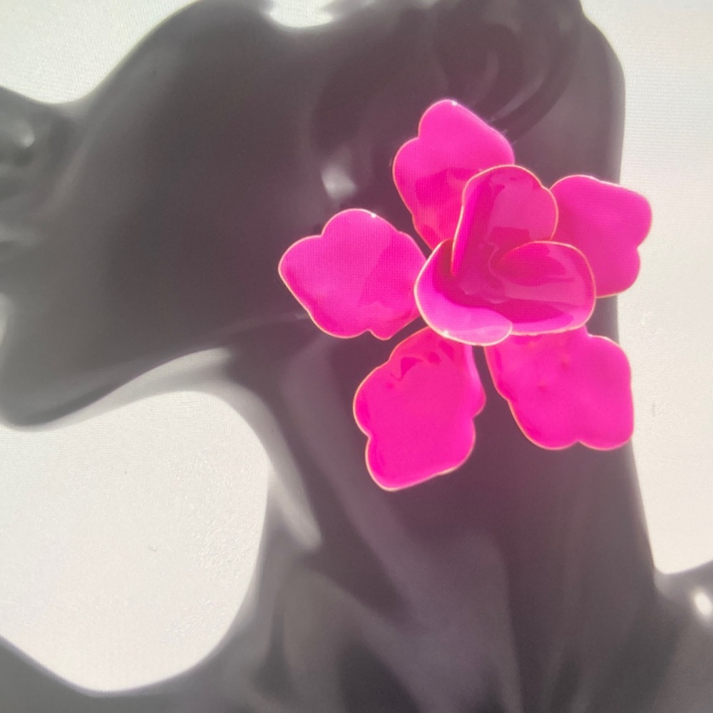 Vibrant Pink Blossom Earrings - Picture 5 of 5